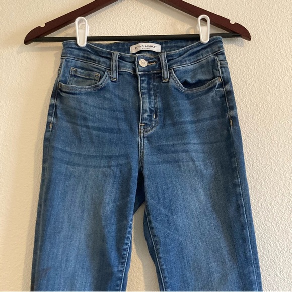 Flying Monkey Women's Blue Denim High Rise Skinny Jeans Size 25 - Picture 2 of 10